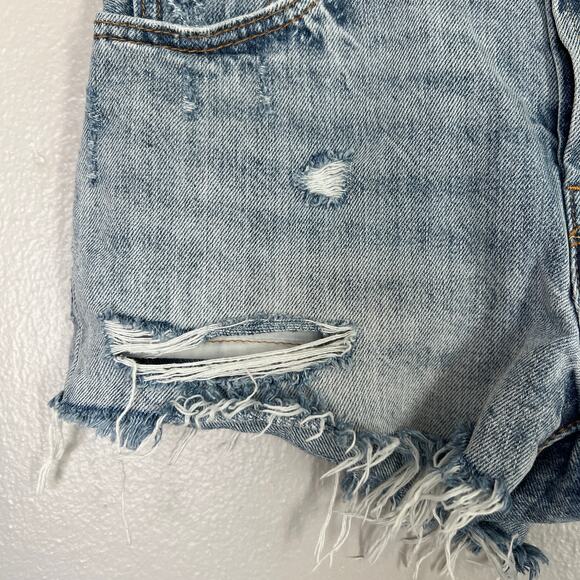 Levi’s 501 Original Light Wash Distressed Cutoff Denim Button Shorts Women Sz 25 - Picture 6 of 13